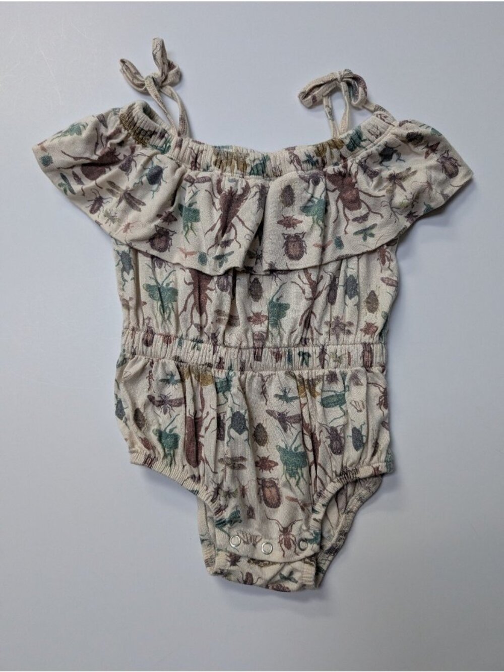 Kate Quinn Modal The Woods Insects Tie Strap Ballerina 6-12 Bugs Romper